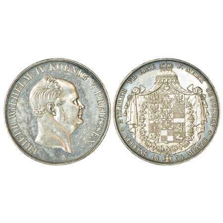 German State-Prussia, Friedrich Wilhelm IV (1840-1861 AD), silver 2 thaler (3½ gulden), AD