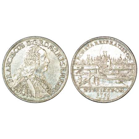 German State-Regensburg, Johann Theodor von Bayern (1719-1763 AD), silver thaler, 1756, 27