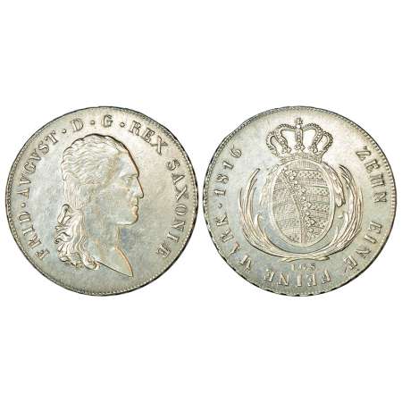 German State-Saxony-Albertine, Friedrich August I (1806-1827 AD), silver thaler, AD 1816, 