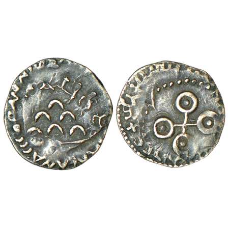 Satavahanas, silver drachm of Gotamiputa Siri Satakani, counterstruck on a drachm of 'Ksha
