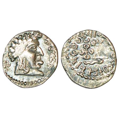 Satavahanas, silver 'portrait' type drachm, Vasithiputa Siri Pulumavi (c.85-125 AD), MCSI 