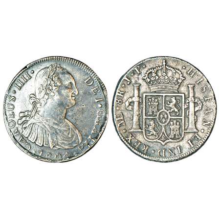 Peru, Carlos IV (1791-1808 AD), silver 8 reales, AD 1804, 'J.P.' mint-mark, KM 97, 26.41g.