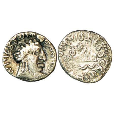 Satavahanas, silver 'portrait' type drachm, Vasithiputa Siri Pulumavi (85-125 AD), MCSI 14