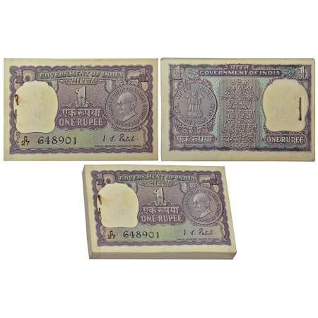 1 rupee, ND (1969), full packet of 100 notes, Mahatma Gandhi birth centenary issue, signed