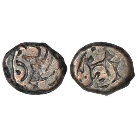 Jajapellas of Narwar - billon 'Bull and Horseman' type jital of Asalla Deva (1255-1297), D