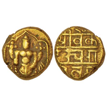 Vijayanagar Kingdom, Aravidu dynasty, gold varaha of Venkata Raya III (1630-1642 AD), MCSI