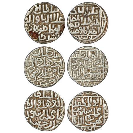Bahmani Sultans of Gulbarga,Silver tanka (3), 1x Ala al-Din Bahaman Shah (1347-1359 AD), H