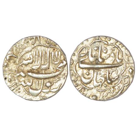 Shah Jahan (1628-1658 AD), silver ½ rupee, Surat mint, RY 31, both side legend in scallope