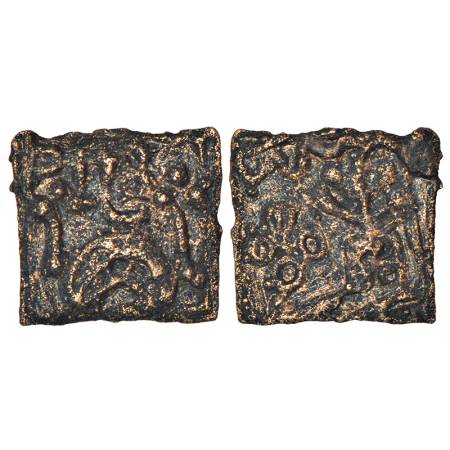 Ancient Eastern Malwa, Dasharna area - cast copper coin of Erikachha city-state, Betwa val