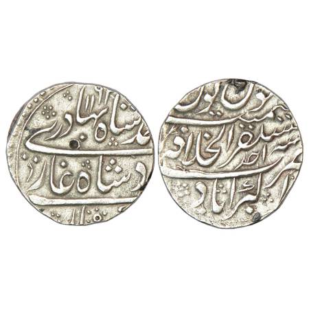 Ahmad Shah Bahadur (1748-1754 AD), silver rupee, Mustaqir ul-khilafat Akbarabad mint, AH 1