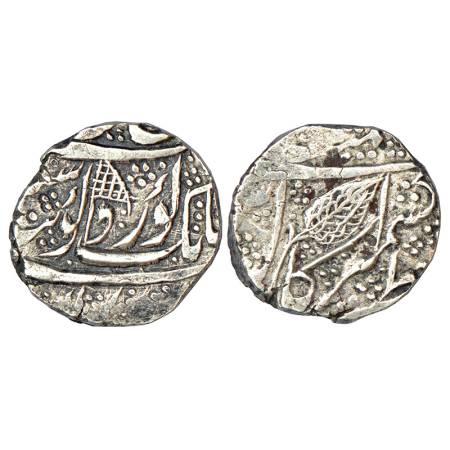 Sikh Empire, Governor Diwan Moti Ram (2nd governorship) and Diwan Chunilal, silver rupee, 