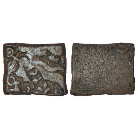 Post-Mauryan Vidarbha, local monarchical coinage - punch-marked copper coin of Damabhadra 