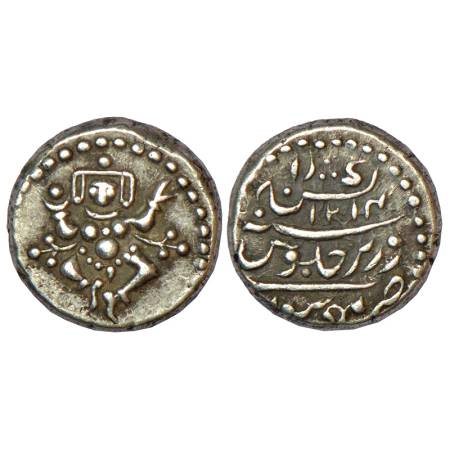 Mysore, Krishnaraja Wodeyar (1799-1868 AD), silver ¼ rupee (pavali), AH 1214, KM C202, 2.8