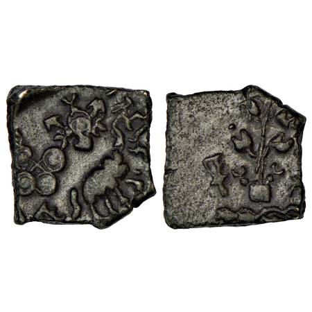 Satavahanas - alloyed copper coin of 'elephant' type from Vidarbha region, attributed to S