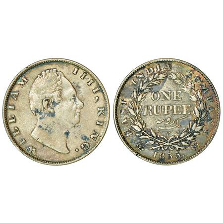 William IV, silver rupee, 1835, Calcutta mint, dugout 'F' incused, A/I, unlisted in PR, 11