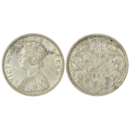 Victoria Queen, silver rupee, 1862, Calcutta mint, A/III/0/0, PR 65; GK 254-255, 11.59g. E