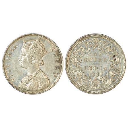 Victoria Queen, silver rupee, 1862, Bombay mint, B/II/0/7, PR 88; GK 330, 11.64g. Extremel