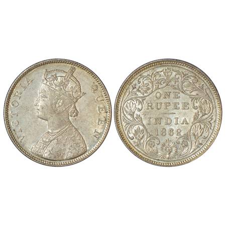 Victoria Queen, silver rupee, 1862, Bombay mint, B/II/2/0, PR 71, GK 288-290, 11.58g. Unci