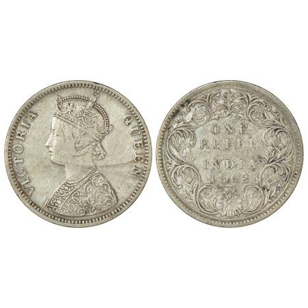 Victoria Queen, silver rupee, 1862, Bombay mint, C/I/1/2, PR 104, GK 359, 11.47g. Good ver