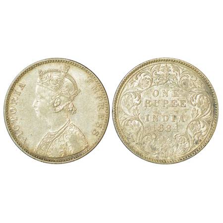 Victoria Empress, silver rupee, 1884, Bombay mint, A6/I, 'B' raised, unlisted in PR, 11.59