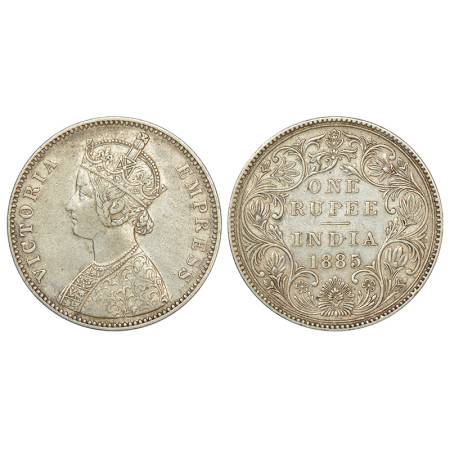 Victoria Empress, silver rupee, 1885, Bombay mint, A3/II (i), 'B' raised both in top & bot