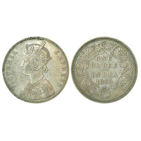 Victoria Empress, silver rupee, 1885, Bombay mint, A1/II (i), 'B' raised, unlisted in PR, 