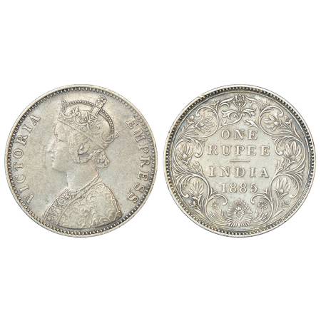 Victoria Empress, silver rupee, 1885, Bombay mint, A1/II (i), 'B' raised, unlisted in PR, 