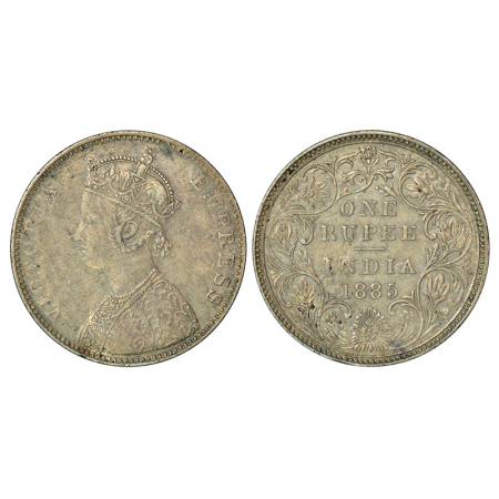 Victoria Empress, silver rupee, 1885, Bombay mint, A1/II (i), 'B' raised, unlisted in PR, 