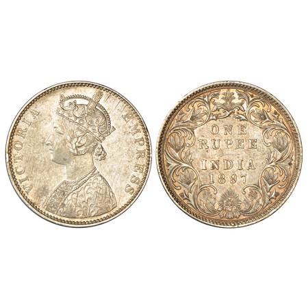 Victoria Empress, silver rupee, 1897, Bombay mint, C2/I(ii)/'B' incused, PR 183; GK 581, 1