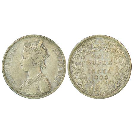 Victoria Empress, silver rupee, 1898, Bombay mint, A3/I, 'B' incused, PR 185, unlisted in 