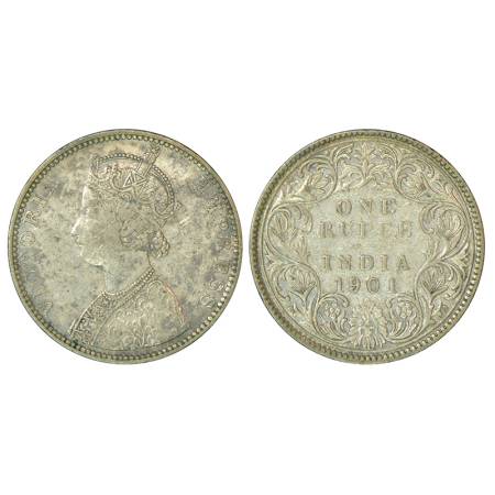 Victoria Empress, silver rupee, 1901, Bombay mint, C2/I, 'B' incused, PR 188, GK 593, 11.6