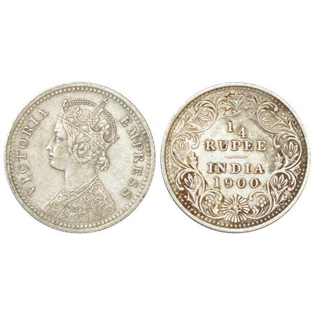Victoria Empress, silver ¼ rupee, 1900, Calcutta mint, C/II/'C' incused, PR 403, GK 736, 2
