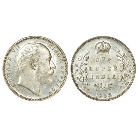 Edward VII, silver rupee, 1903, Bombay mint, 'B' incused, PR 199; GK 927, 11.68g. Uncircul