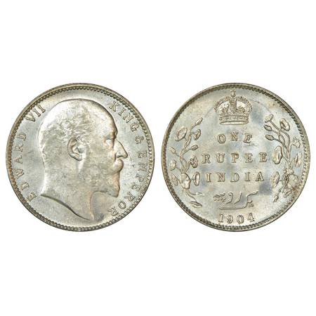 Edward VII, silver rupee, 1904, Bombay mint, 'B' incused, PR 199; GK 932-933, 11.71g. Unci