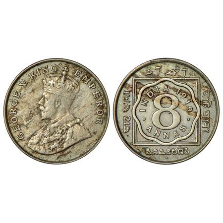 George V, cupro-nickel 8 annas, 1919, Bombay mint, dot, PR 872; GK 1078, 7.68g. Extremely 
