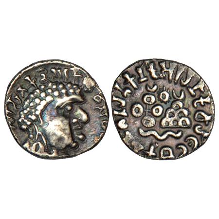Satavahanas - silver 'portrait' type drachm of Vasithiputra Siri Satakarni (c.135-145 AD),