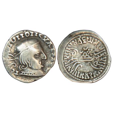 Western Kshatrapas, Kardamaka dynasty, silver drachm of Vijayasena (239-251 AD) as Mahaksh