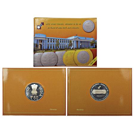 2012, 60 Years of India Government mint Kolkata, Proof single coin, 60 rupees, Kolkata min