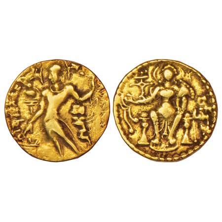 Gupta Empire, gold dinar of Samudra Gupta, (c.350-375 AD), 'Standard / Javelin' type, BMC 
