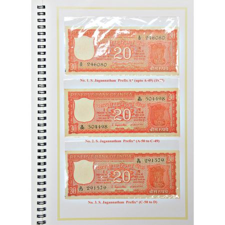 20 Rupees, set of 36 notes, (1972 to 2011), with different types, date and signature (exce