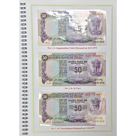 50 Rupees, set of 45 notes, (1975 to 2009), with different types, date and signature, (45 