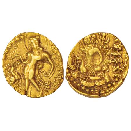 Gupta Empire - gold dinar of Kumara Gupta (c.415-450 AD), 'Karttikeya' type, Altekar varie