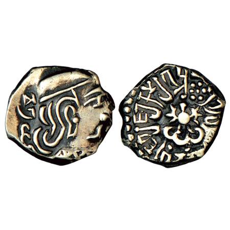 Gupta Empire, silver drachm of Kumara Gupta I (c.415-450AD), Western India type, dated GE1