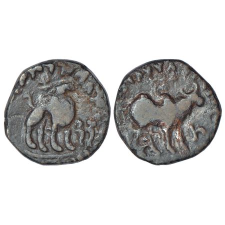 Kushans, copper half unit of Kujula Kadphises (c.30-80AD), 'Bactrian camel' type, MAC 1066