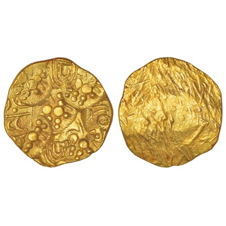 Chalukyas of Kalyani or feudatories, gold punch marked gadyana in the name of Ayyana Singa