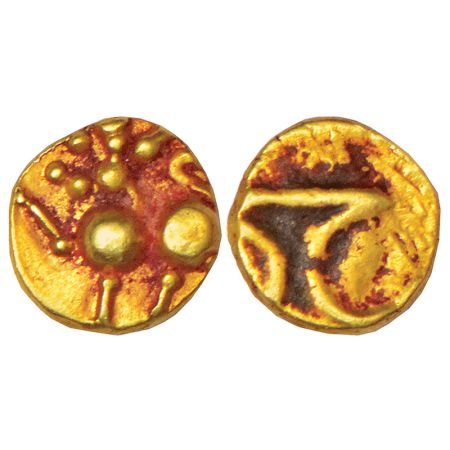 Western Chalukyas of Kalyani or feudatories, unattributed gold fanam, (c.1100-1200AD), 0.3