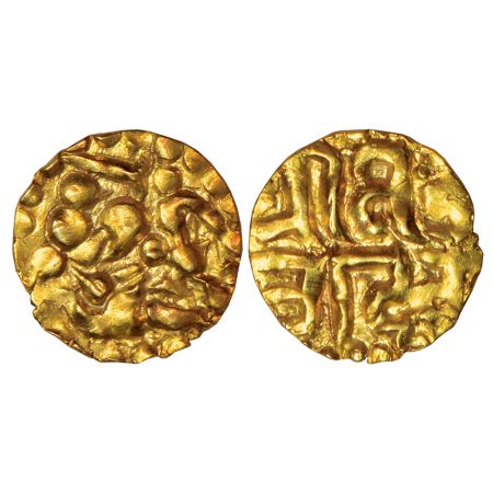 Kalachuris of Ratanpur, gold ¼ dinar of Ratna Deva (c.1160-1168 AD), fraction of Deyell 13