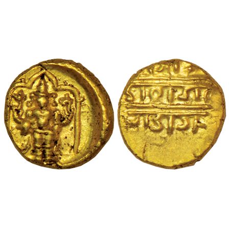 Vijayanagar Kingdom, Aravidu dynasty, gold ½ pagoda of Venkata Raya III (1630-1642 AD), MC