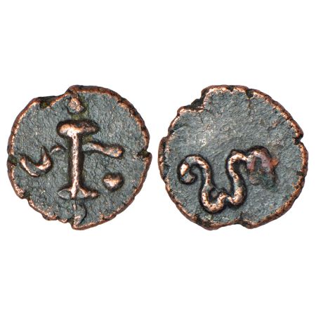 Feudatory rulers in Karnataka/Tamilnadu, unattributed copper cash, (c.1400-1500AD), not li