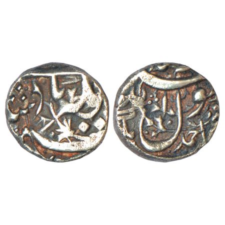 Jahangir (1605-1627 AD), silver ¼ rupee, Ahmadnagar mint, fully visible, ND/RY, KM 132.3, 